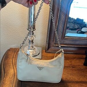 Prada Ivory Chain Shoulder Bag